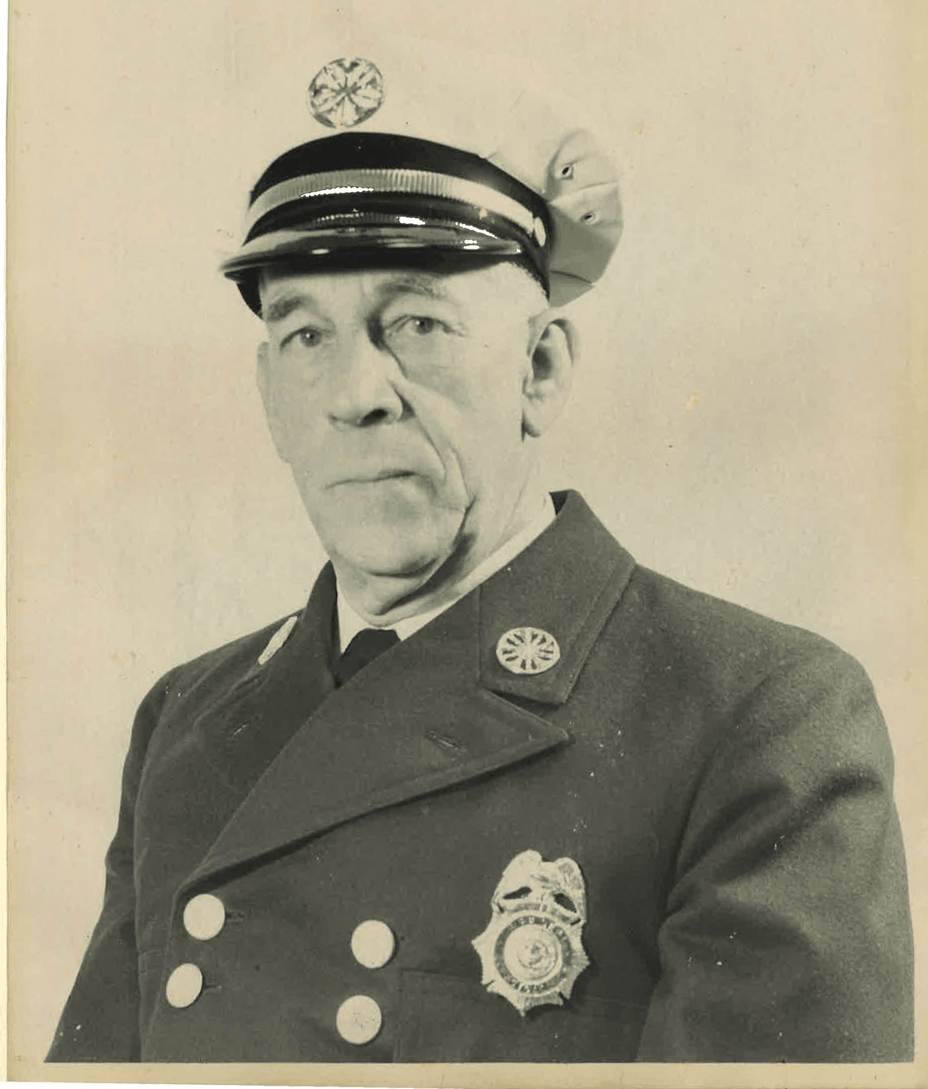 Portrait of Theron Morgrage, Fire Chief from 1948-1975